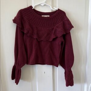 Elegant Joyfolie 3T Burgundy Ruffle Sweater